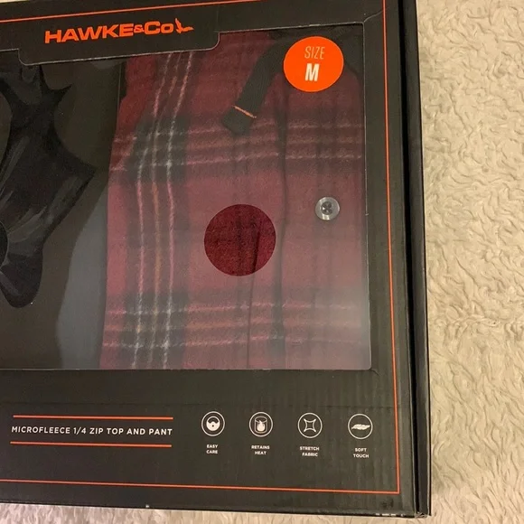NWT Hawke & Co Boxed Microfleece 2-Piece Sleep Set - 1/4 Zip Top & Pajama Pant - Picture 4 of 6